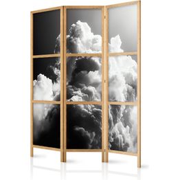 Japanilainen sermi Artgeist Clouds Like from Dreams: Let the Sun Illuminate Your Day – A Visual Feast, 172x225cm, harmaa