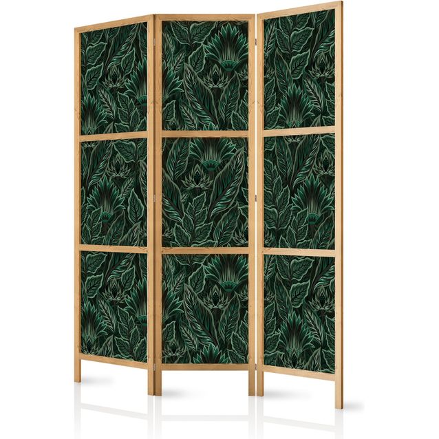 CONFIGURABLE PÄÄTUOTE - Japanilainen sermi - Dense Vegetation - Botanical Patterns in Illustrative Style; Green 06347
