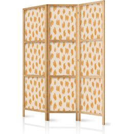 Japanilainen sermi Artgeist Drawn Pattern in Dots and Spots - in Shades of Orange and Ecru, eri vaihtoehtoja