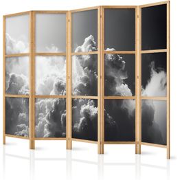 Japanilainen sermi Artgeist Extraordinary Phenomenon: The Sun Illuminating Dark Clouds, 172x225cm, harmaa