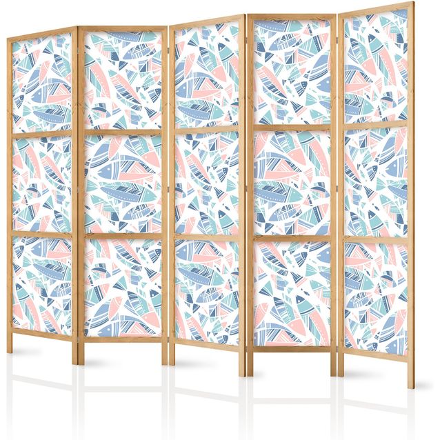 Japanilainen sermi - Fish in Minimalist Style - Fishes in Aztec Style in Pastel Color Tones on a White Background