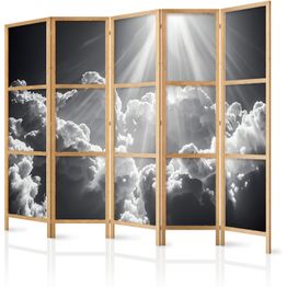 Japanilainen sermi Artgeist Hope in the Clouds: Inspiring Rays of the Sun – Awaken Emotions, 172x225cm, mustavalkoinen