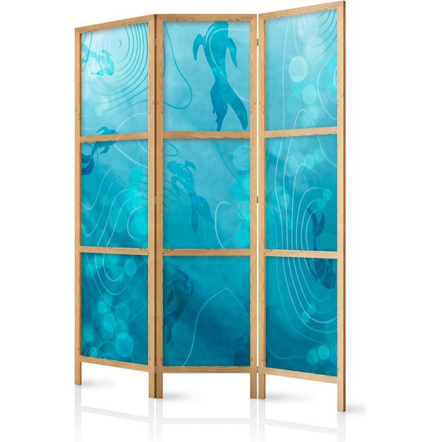 CONFIGURABLE PÄÄTUOTE - Japanilainen sermi - Koi Fish Under the Water Surface - a Cluster of Japanese Fish in the Depths of the Pond in Shades of Navy and Blue 05630