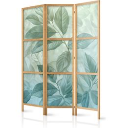 Japanilainen sermi Artgeist Large Leaves in Green-Mint Shades - Botanical Motif, eri vaihtoehtoja