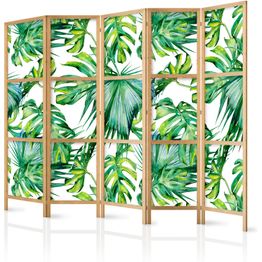 Japanilainen sermi Artgeist Monstera and Palm Leaves II, 172x225cm, vihreä