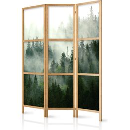 Japanilainen sermi Artgeist Mountain Forest I, 172x135cm, vihreä