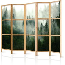 Japanilainen sermi Artgeist Mountain Forest II, 172x225cm, harmaa