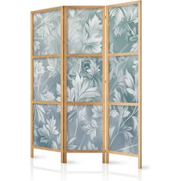 Japanilainen sermi Artgeist Ornaments in Worn Muted Turquoises - Delicate Plant Pattern, eri vaihtoehtoja