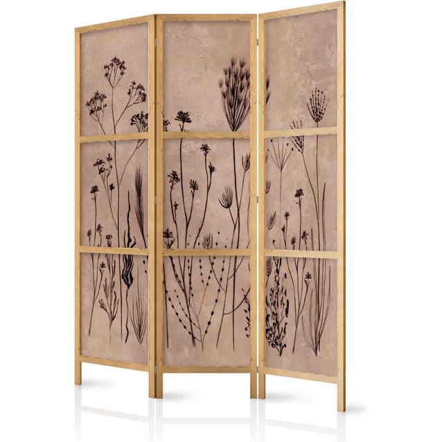 CONFIGURABLE PÄÄTUOTE - Japanilainen sermi - Plant Vintage - Delicate Field Flowers on a Background in Lime Wash Technique 07245