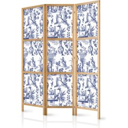 Japanilainen sermi Artgeist Rome and Botany - Blue Pattern with Greek and Plant Motif, eri vaihtoehtoja