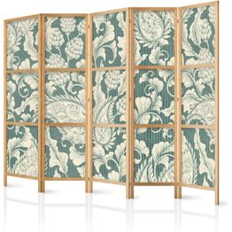 Japanilainen sermi Artgeist Sage Green Flourishes, 172x225cm, mustavalkoinen