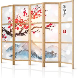 Japanilainen sermi Artgeist Style: Fuji Mountain II, 172x225cm, valkoinen