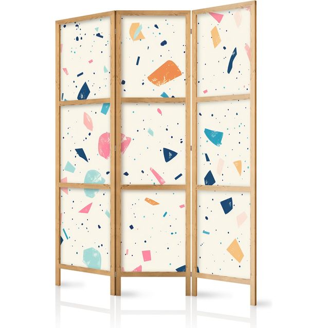 CONFIGURABLE PÄÄTUOTE - Japanilainen sermi - Terrazzo with Multicolored - Large Elements - Cheerful Pattern on a Light Background. 31476