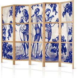 Japanilainen sermi Artgeist The Three Graces Women Among Vineyards Inspired by Ancient Painting, 172x225cm, harmaa