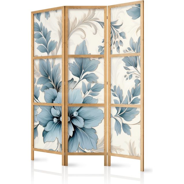 CONFIGURABLE PÄÄTUOTE - Japanilainen sermi - Turquoise Flowers in Retro Ambiance - Floral Ornaments 05791