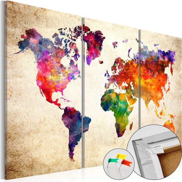 CONFIGURABLE PÄÄTUOTE - Korkkitaulu - Corkboard Map in Watercolor 30030