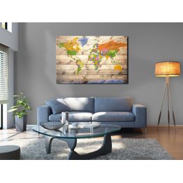 Korkkitaulu Artgeist Map on wood: Colourful Travels, eri vaihtoehtoja