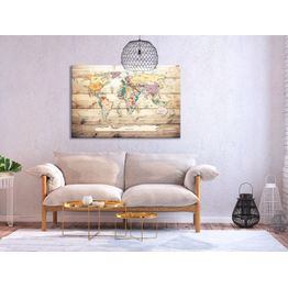 Korkkitaulu Artgeist World Map: Wooden Oceans, eri vaihtoehtoja