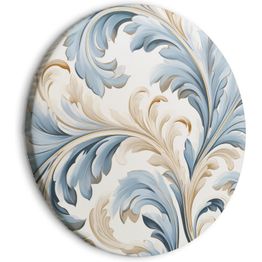Pyöreä taulu Artgeist Baroque Ornaments in Light Cream-Blue Hues, eri vaihtoehtoja