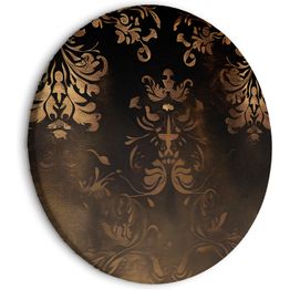 Pyöreä taulu Artgeist Baroque Ornaments in Patinated Gold and Browns: Retro Motif, eri vaihtoehtoja