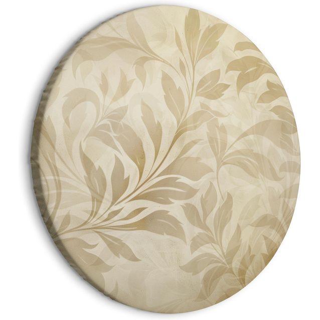 CONFIGURABLE PÄÄTUOTE - Pyöreä taulu - Botanical Motif with Leaves and Vines in Sand Colors 96119