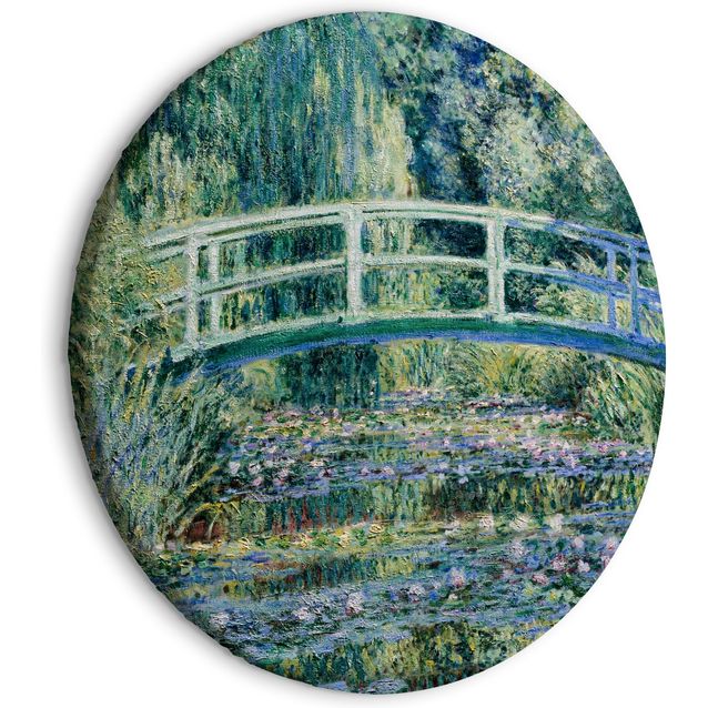 CONFIGURABLE PÄÄTUOTE - Pyöreä taulu - Bridge at Giverny Claude Monet - Spring Landscape of a Forest With a River 88955