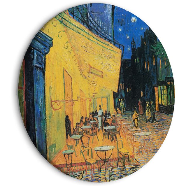 CONFIGURABLE PÄÄTUOTE - Pyöreä taulu - Café Terrace at Night, Vincent Van Gogh - View of a French Street 00162