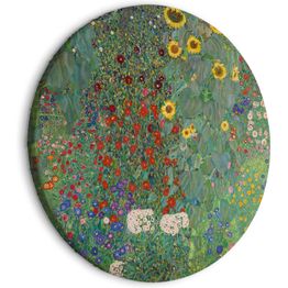 Pyöreä taulu Artgeist Country Garden With Sunflowers, Gustav Klimt - Multi-Colored Flowers, eri vaihtoehtoja