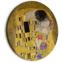 Pyöreä taulu Artgeist Kiss - Gustav Klimt - A Couple in Love in a Passionate Embrace, eri vaihtoehtoja