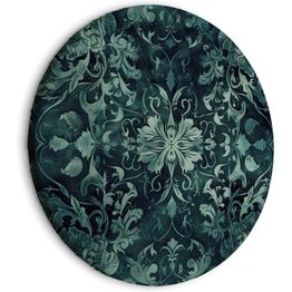 Pyöreä taulu Artgeist Oriental Pattern Carpet: Emerald Ornaments and Worn Patterns, eri vaihtoehtoja
