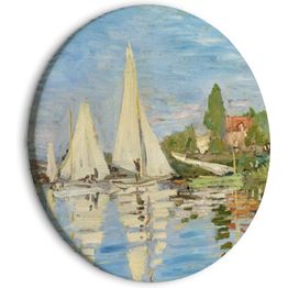 Pyöreä taulu Artgeist Regatta in Argenteuil, Claude Monet - The Landscape of Sailboats on the River, eri vaihtoehtoja