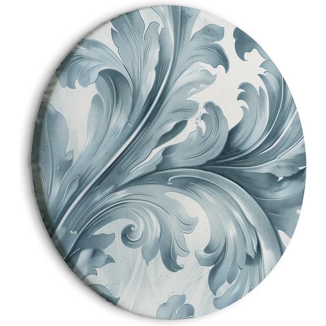 CONFIGURABLE PÄÄTUOTE - Pyöreä taulu - Stone Baroque Ornaments in Light Shades of Gray-Blue 95518