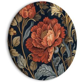 Pyöreä taulu Artgeist Tapestry Large Flowers Retro Floral Motif in Kilim Style, eri vaihtoehtoja