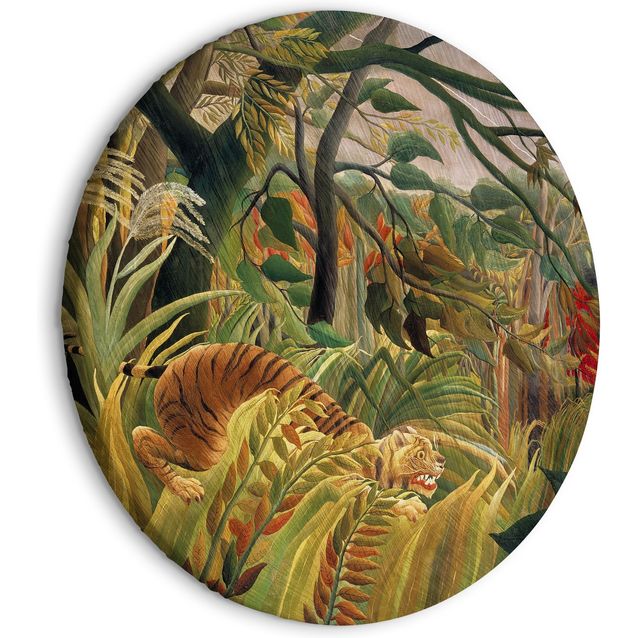 CONFIGURABLE PÄÄTUOTE - Pyöreä taulu - Tiger in a Tropical Storm (Henri Rousseau) 59907