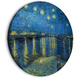 Pyöreä taulu Artgeist Vincent Van Gogh - Starry Night Over the Rhone - A Boat Against the Backgof the Blue Sky, eri vaihtoehtoja