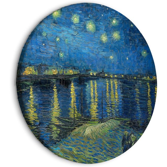 CONFIGURABLE PÄÄTUOTE - Pyöreä taulu - Vincent Van Gogh - Starry Night Over the Rhone - A Boat Against the Backgof the Blue Sky 36250