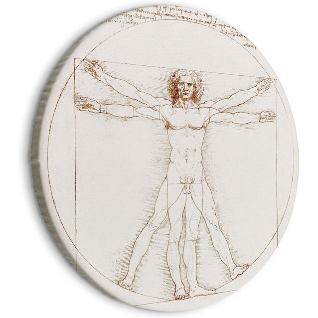 CONFIGURABLE PÄÄTUOTE - Pyöreä taulu - Vitruvian Man by Leonardo Da Vinci - A Drawing of the Proportions of a Man’s Body 63983