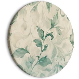 Pyöreä taulu Artgeist Watercolor Botanical Motif: Delicate Green-Beige Leaves, eri vaihtoehtoja