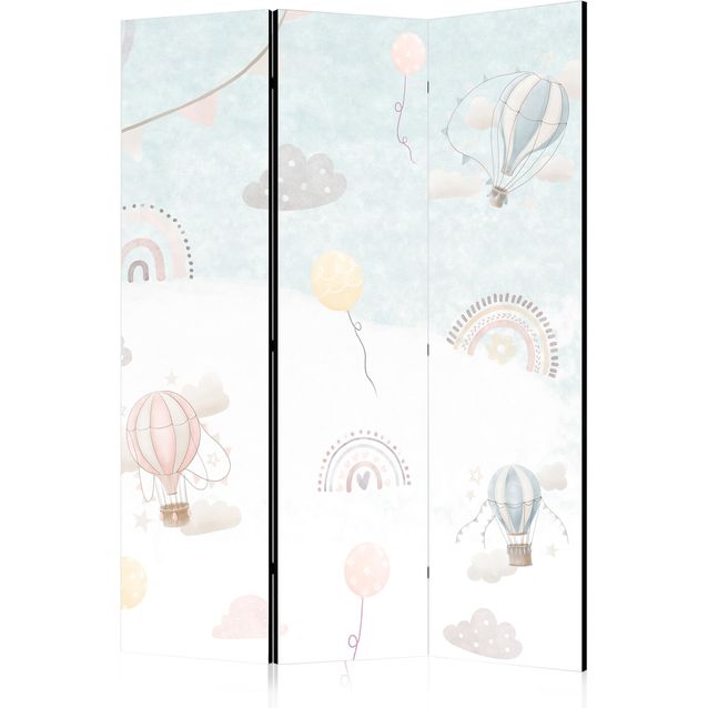 CONFIGURABLE PÄÄTUOTE - Sermi - Balloons in the Sky - Balloons in Pastel Colors Flying in a Cloudy Sky - Among Rainbows and Stars 34859