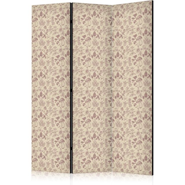CONFIGURABLE PÄÄTUOTE - Sermi - Beige Nature of the Forest - Mushrooms Flowers and Herbs on a Light Background 11143