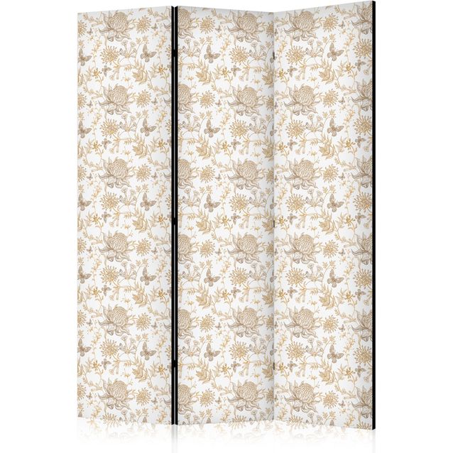 CONFIGURABLE PÄÄTUOTE - Sermi - Beige Shades of Nature - Flowers and Butterflies on a White Background - Illustration 11105