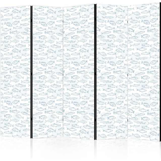 CONFIGURABLE PÄÄTUOTE - Sermi - Blue Fish - Blue Outlines of Various Fish Species on a White-Blue Background 08631
