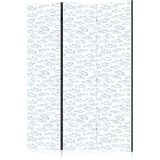 CONFIGURABLE PÄÄTUOTE - Sermi - Blue Fish - Blue Outlines of Various Species of Fish on a White-Blue Background 10924