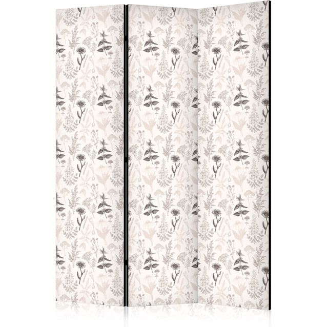 CONFIGURABLE PÄÄTUOTE - Sermi - Botanical Illustration - Drawing of Flowers and Herbs - Beige Grays 11389
