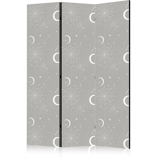 CONFIGURABLE PÄÄTUOTE - Sermi - Cosmic Fireworks - Elegant Pattern with Moons and Stars on a Gray Background 33098