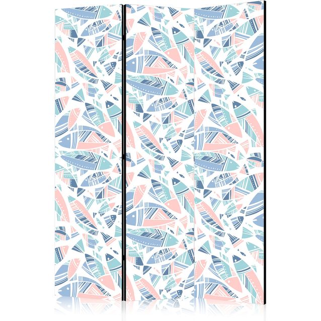CONFIGURABLE PÄÄTUOTE - Sermi - Fish in Minimalist Style - Fish in Aztec Style in Pastel Color Shades on a White Background 10474
