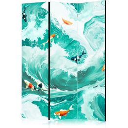 Sermi Artgeist Koi Fish Among Waves - Japanese Fish Among Waves in Shades of Turquoise And White, eri vaihtoehtoja