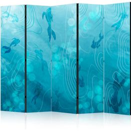 Sermi Artgeist Koi Fish Beneath the Water Surface - A Cluster of Japanese Fish in the Depths of the Pond in Shades of Navy and Blue, eri vaihtoehtoja