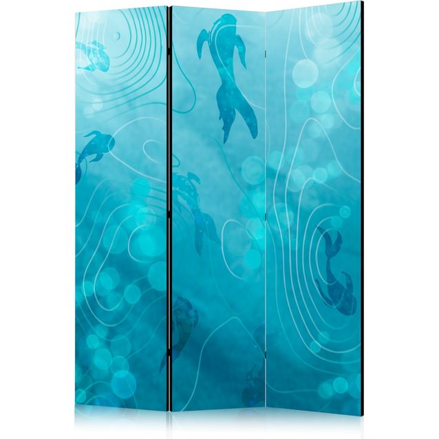 CONFIGURABLE PÄÄTUOTE - Sermi - Koi Fish Under The Water Surface - a Cluster of Japanese Fish in The Depths of The Pond in Shades of Navy And Blue 09935