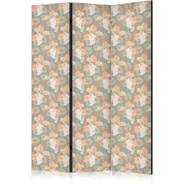 CONFIGURABLE PÄÄTUOTE - Sermi - Little Bouquets - Exotic Flowers and Leaves on a Gray-Green Background 11181